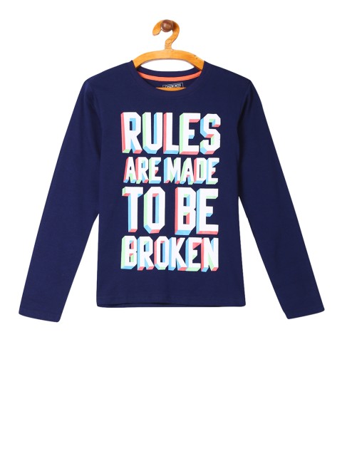 

Cherokee Boys Navy Blue Printed Round Neck T-shirt