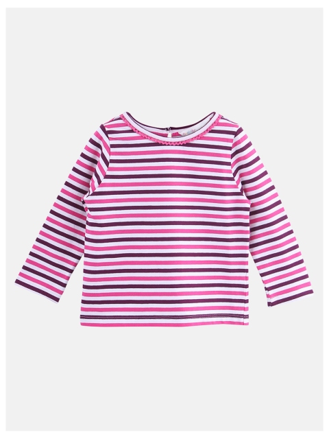 

Beebay Girls Pink Striped Round Neck T-shirt