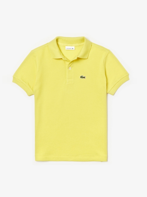 

Lacoste Boys Yellow Solid Polo Collar T-shirt