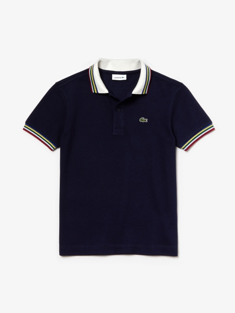 

Lacoste Boys Navy Blue Solid Polo Collar T-shirt