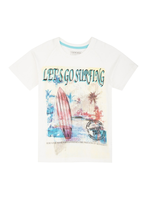 

Cherokee Boys Off-White Printed Round Neck T-shirt
