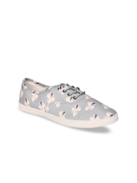 

Ginger by Lifestyle Women Grey Floral Print Sneakers