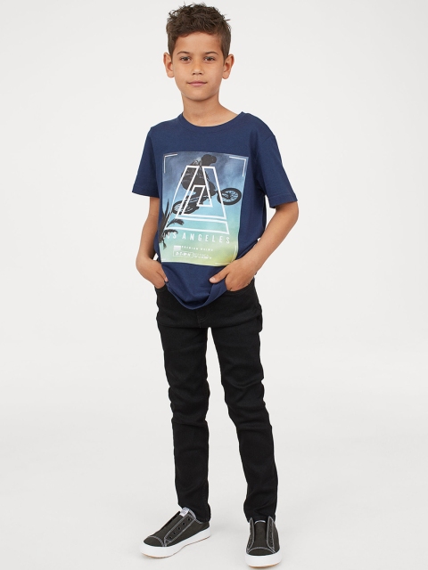 

H&M Boys Black Solid Skinny Fit Jeans