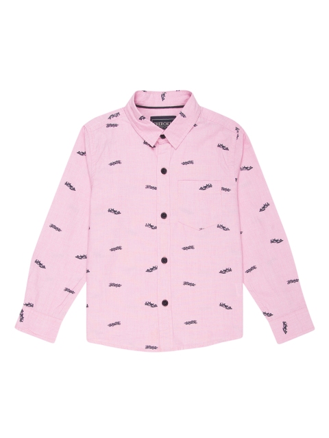 

Cherokee Boys Pink Regular Fit Printed Casual Shirt