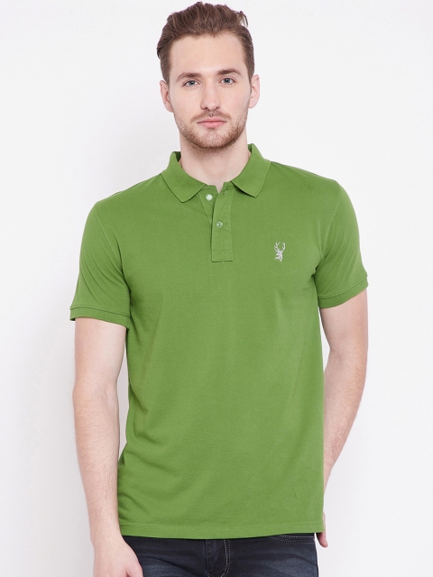 

PORTBLAIR Men Green Solid Polo Collar T-shirt