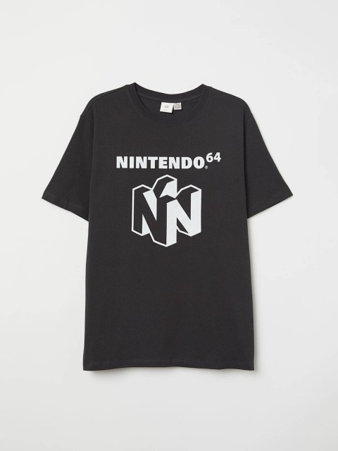 

H&M Men Black Printed T-Shirt