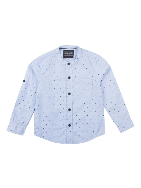 

Cherokee Boys Blue Regular Fit Printed Casual Shirt
