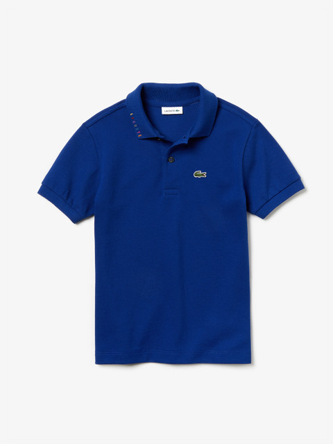 

Lacoste Boys Blue Solid Polo Collar T-shirt