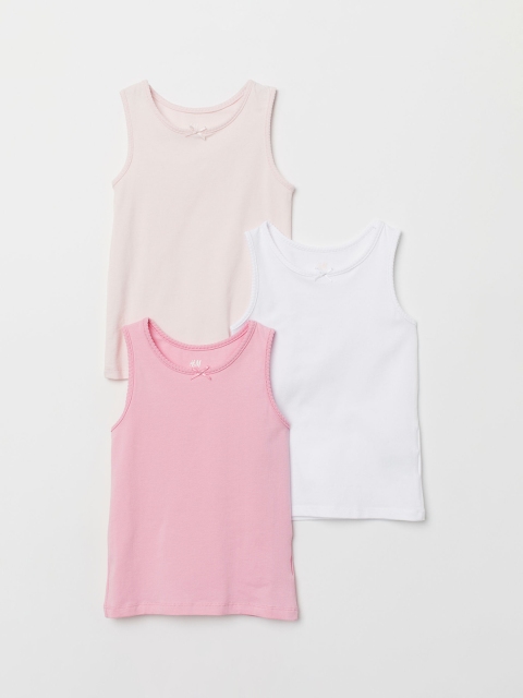 

H&M Girls Solid 3-Pack Vest Tops, Pink