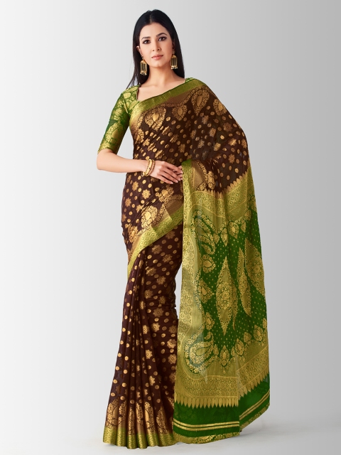 

MIMOSA Burgundy Chiffon Woven Design Kanjeevaram Saree