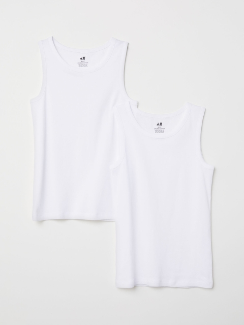 H&M Boys 2-Pack Vest T-shirts, White
