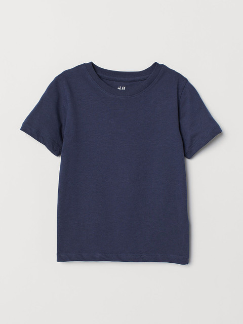 

H&M Boys Blue Solid Cotton T-shirt