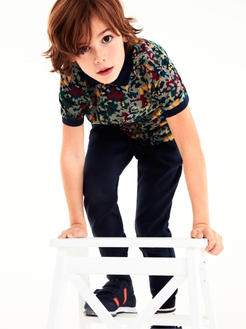 

Lacoste Boys Multicoloured Printed Polo Collar T-shirt, Multi