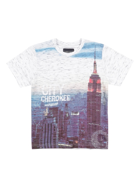 

Cherokee Boys White Printed Round Neck T-shirt
