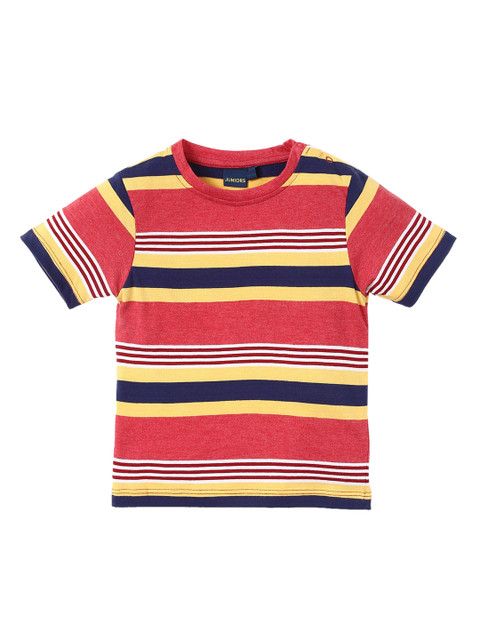 

Juniors by Lifestyle Boys Multicoloured Striped Round Neck T-shirt, Multi