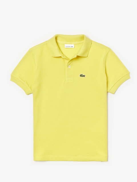 

Lacoste Boys Yellow Solid Polo Collar T-shirt