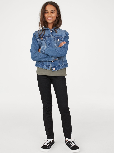 H&M Girls Black Solid Skinny Fit Jeans