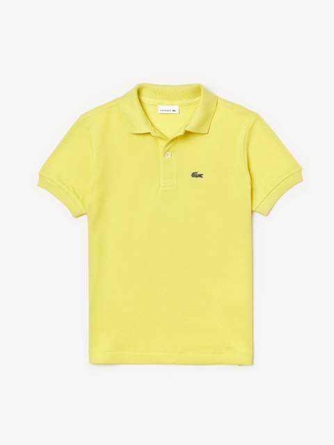 

Lacoste Boys Yellow Solid Polo Collar T-shirt