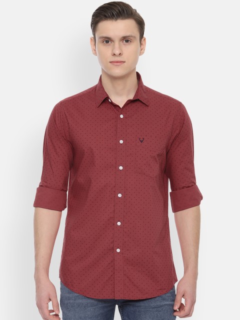 

Allen Solly Men Maroon Slim Fit Printed Casual Shirt