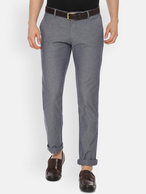 

Allen Solly Men Grey Slim Fit Solid Regular Trousers
