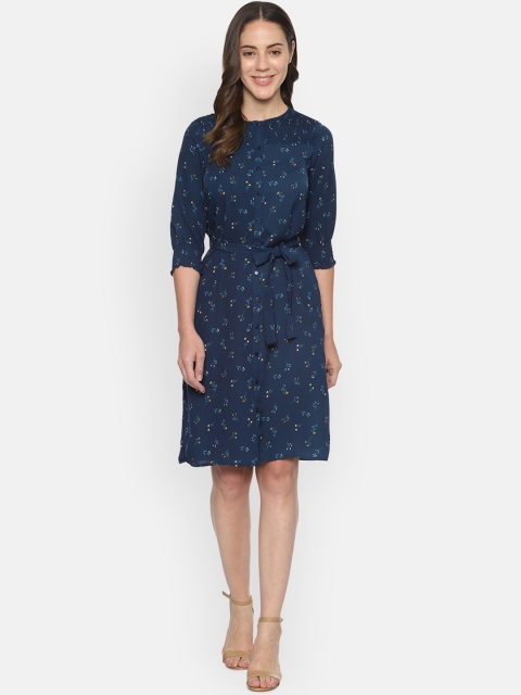 

Allen Solly Woman Women Printed Navy Blue Shirt Dress