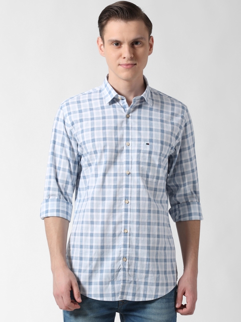 

Peter England Casuals Men Blue Slim Fit Checked Casual Shirt