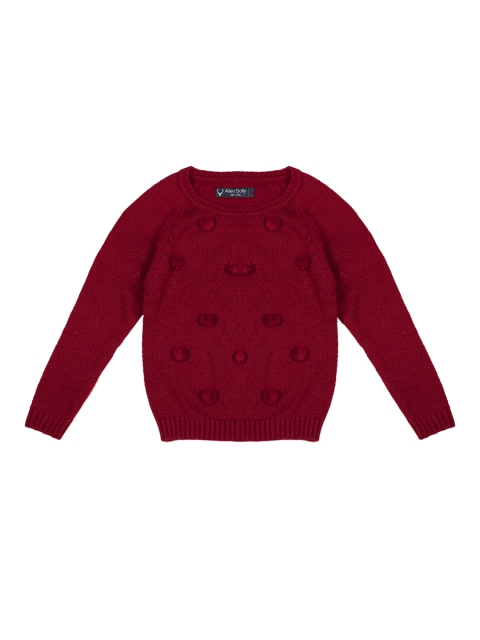

Allen Solly Junior Girls Maroon Self Design Sweater