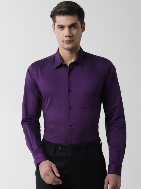 

Peter England Men Purple Slim Fit Solid Formal Shirt