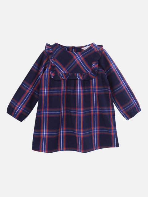 

Beebay Girls Checked Navy Blue A-Line Dress