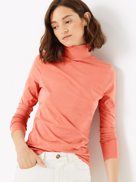 

Marks & Spencer Women Coral Solid Top