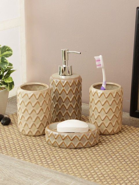 

House Of Accessories Set of 4 Brown Bathroom Accessories
