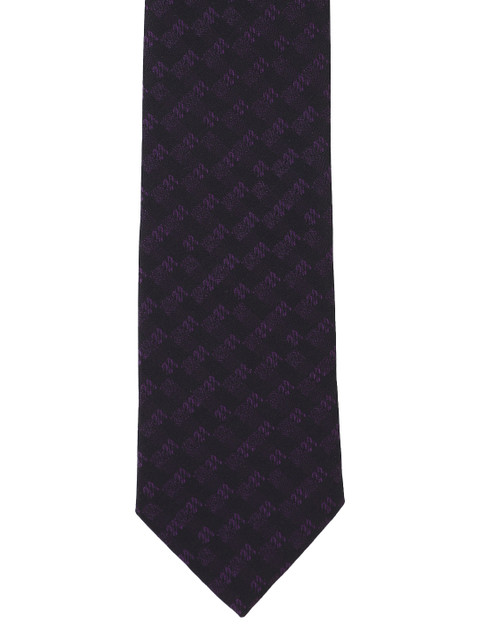 

Van Heusen Black & Purple Woven Design Broad Tie