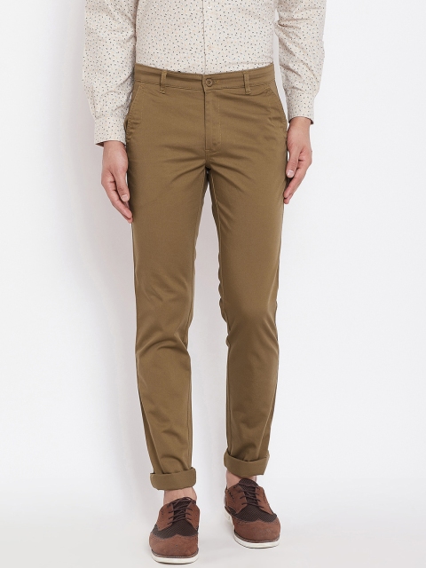

American Archer Men Khaki Smart Slim Fit Solid Regular Trousers