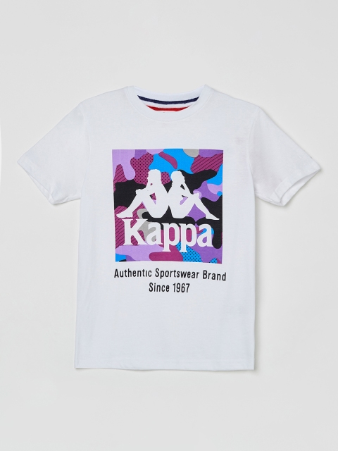 

Kappa Boys White Printed Round Neck T-shirt