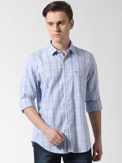 

Peter England Casuals Men Blue Slim Fit Checked Casual Shirt
