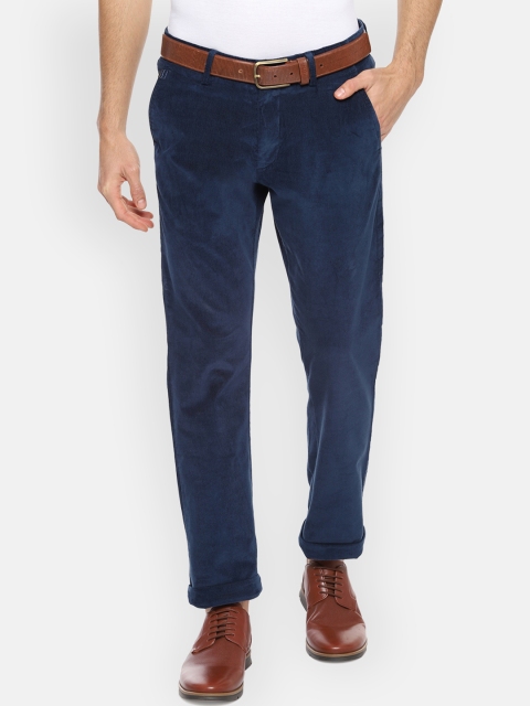 

Allen Solly Men Navy Blue Slim Fit Solid Regular Trousers