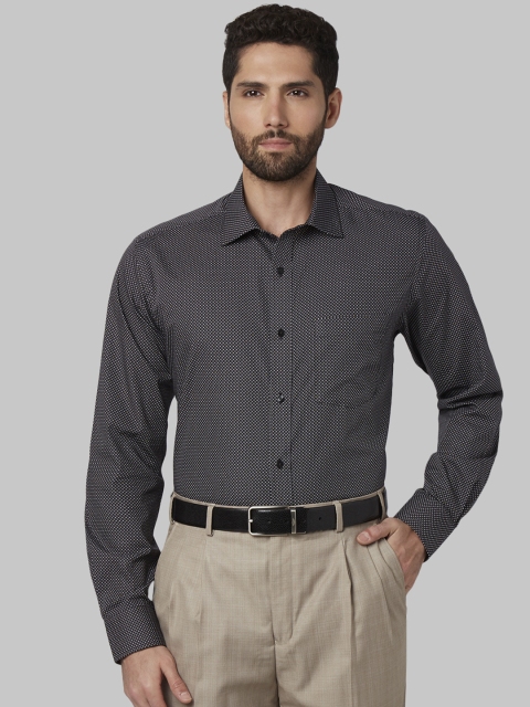 

Park Avenue Men Black Regular Fit Printed Formal Shirt