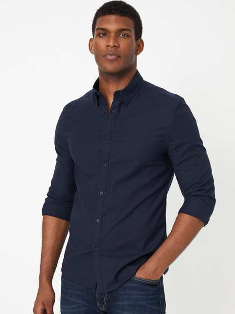 

Marks & Spencer Men Navy Blue Shirt