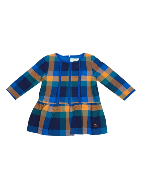 

Cherry Crumble Girls Checked Multicoloured Drop-Waist Dress, Multi