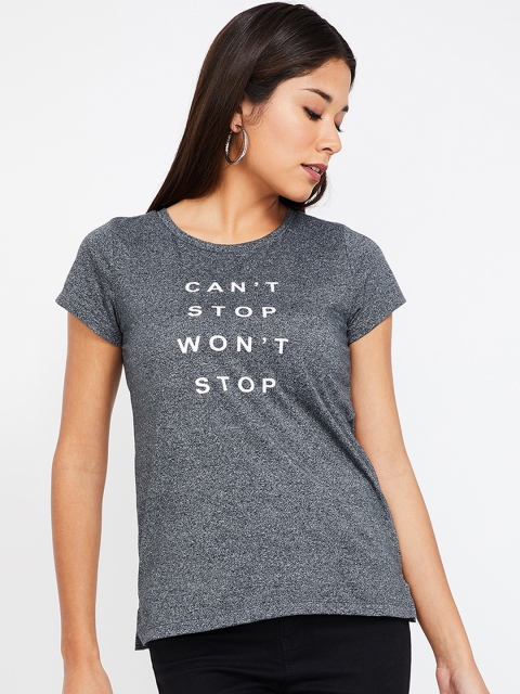

Fame Forever by Lifestyle Women Grey Printed Top