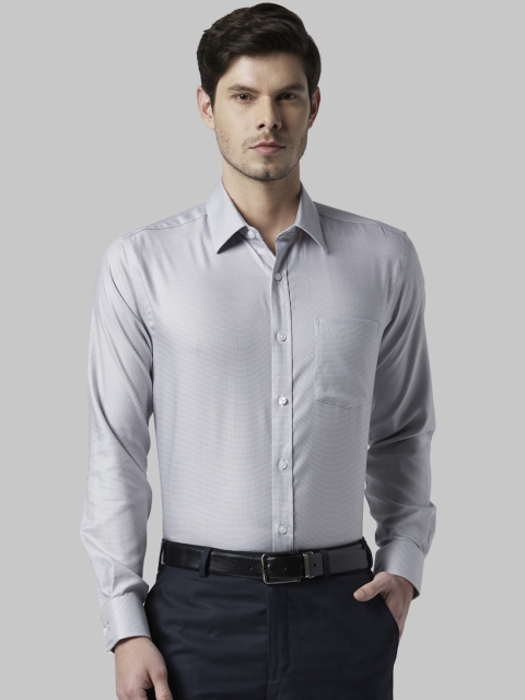 

Park Avenue Men Grey Regular Fit Self Design Formal Shirt