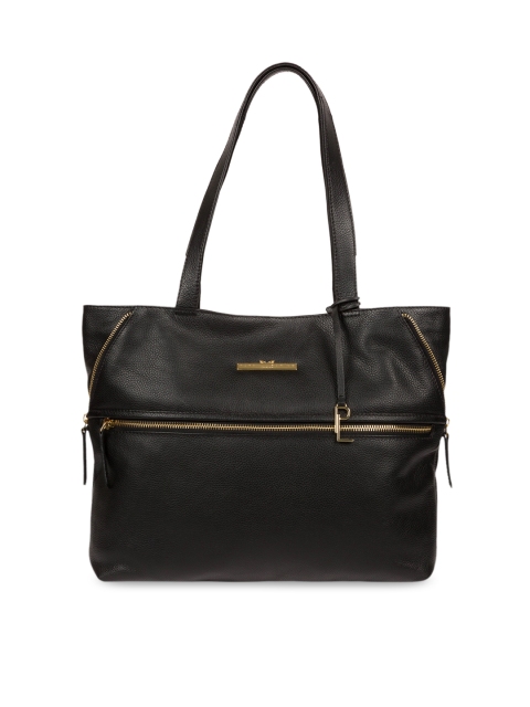 

PURE LUXURIES LONDON Women Black Solid Genuine Leather Selsey Shoulder Bag