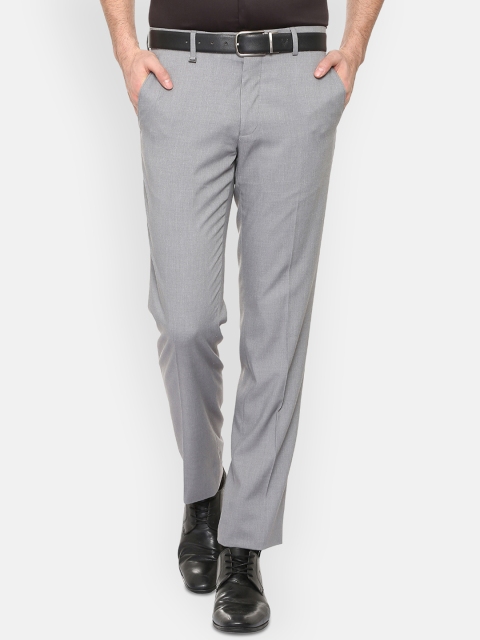 

Van Heusen Men Grey Slim Fit Solid Formal Trousers