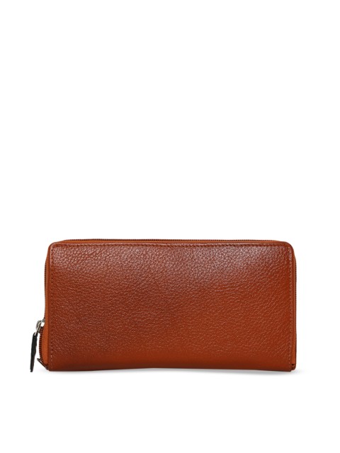 

Teakwood Leathers Women Brown Leather Solid Zip Around Wallet