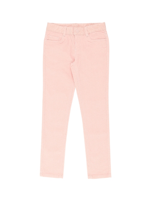 

Pantaloons Junior Girls Pink Regular Fit Printed Regular Trousers