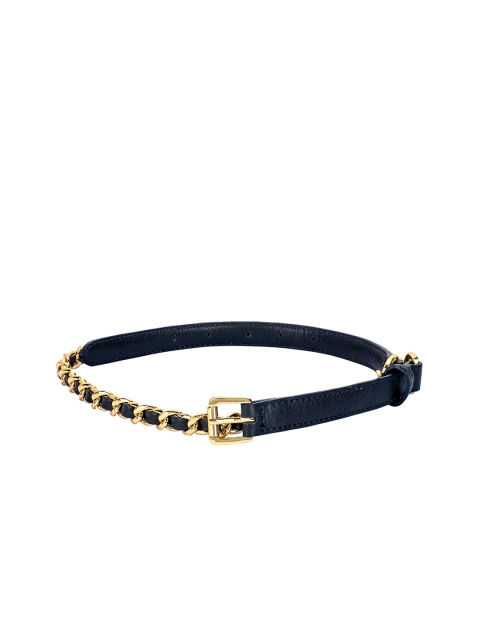 

Eske Women Navy Blue Leather Embellished Belt