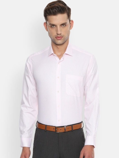 

Van Heusen Men Pink Regular Fit Self Design Formal Shirt