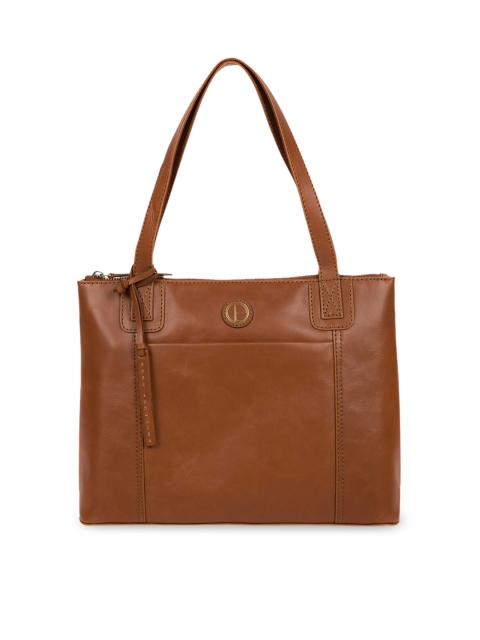 

PURE LUXURIES LONDON Women Tan Brown Solid Genuine Leather Newark Shoulder Bag