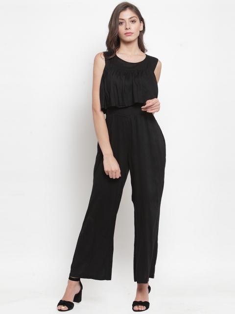 

Purple State Women Black Solid Basic Jumpsuit