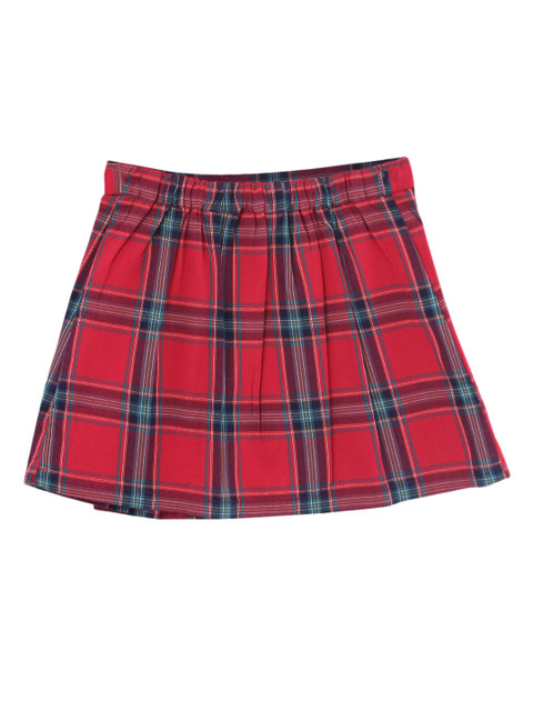 

Beebay Girls Red & Blue Checked A-Line Skirt
